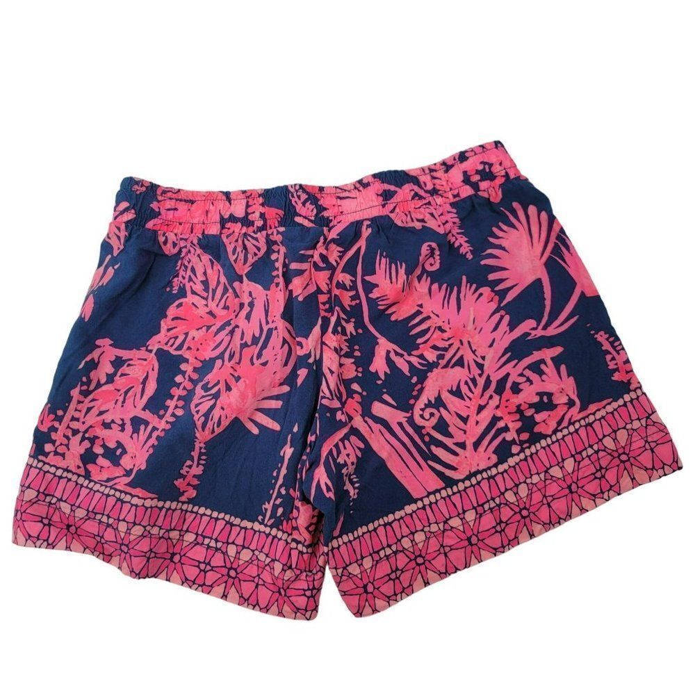 Lilly Pulitizer Shorts Pink Bird Island Hawaiian Elastic Size XXS Mid Rise - Picture 3 of 6